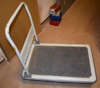 1 x Folding Transport Trolley With Pull Handle - 90 x 60 cms Base Size