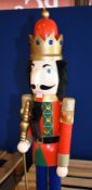 1 x Giant Wooden Soldier Nutcracker Christmas Decoration 92cm Tall