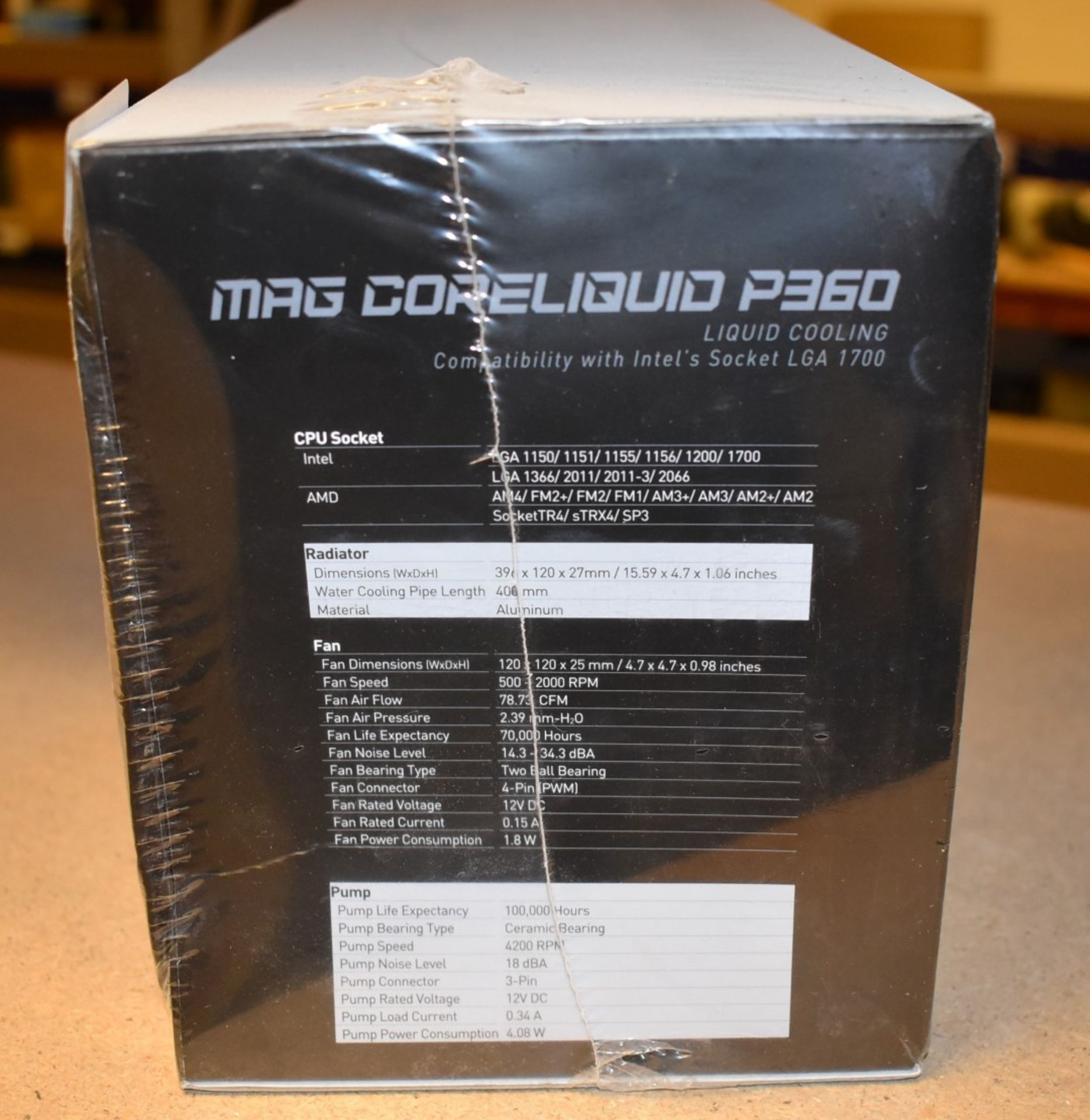 1 x MSI Mag Coreliquid P360 Liquid Cooling System - Triple RGB Fans - For Intel and AMD Processors - - Image 2 of 7
