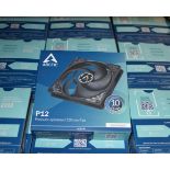 12 x Arctic Cooling P12 PWM PST 120mm Pressure-optimised Chassis Fans - New Boxed Stock - RRP £