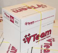 10 x Packs of Vteam A4 Laser Copy Paper - 500 Sheets Per Pack - Includes 2 x Boxes of 5 x Reams