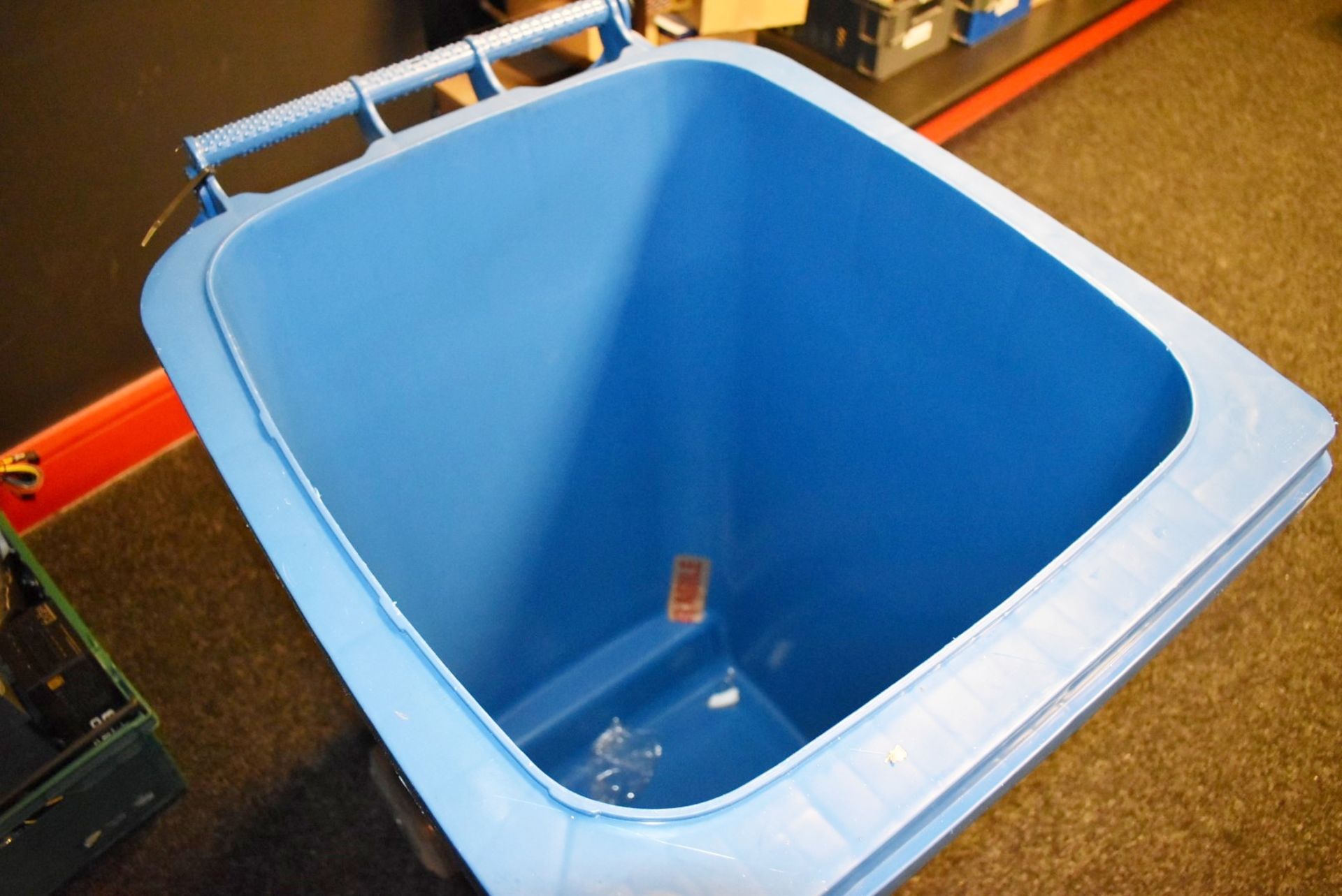 1 x Wheelie Waste Bin in Blue - 240 Litre - Previously Used Indoors Only - Good Clean Condition - Image 3 of 3