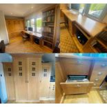 1 x Bespoke Solid Hardwood Fitted Home Study Office, Offering Over 5-Metres Of Storage - NO RESERVE