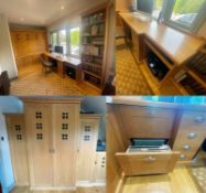 1 x Bespoke Solid Hardwood Fitted Home Study Office, Offering Over 5-Metres Of Storage - NO RESERVE