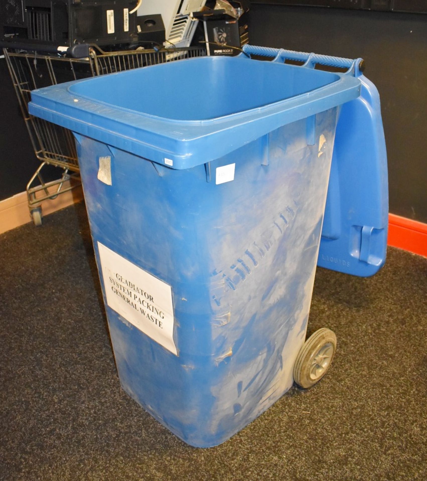 1 x Wheelie Waste Bin in Blue - 240 Litre - Previously Used Indoors Only - Good Clean Condition - Image 2 of 3