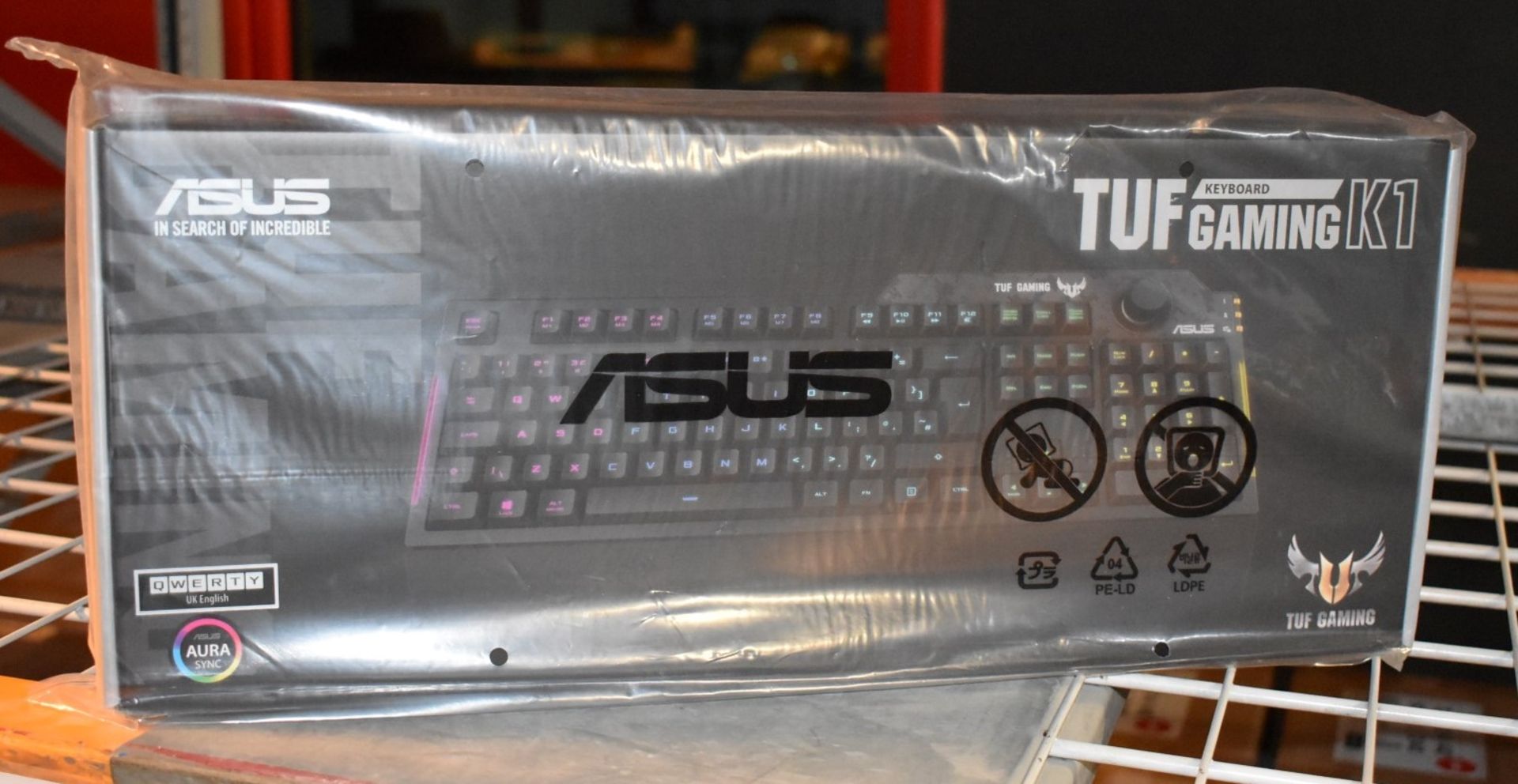 1 x Asus TUF K1 RGB Gaming Keyboard - New Boxed Stock - RRP £49.99 - Features Volume Control, Side - Image 2 of 3