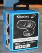 3 x Sandberg USB Full HD 1080p Webcams With Microphone - RRP £34.99 - New Boxed Stock