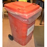 1 x Wheelie Waste Bin in Red- 240 Litre - Previously Used Indoors Only - Good Clean Condition