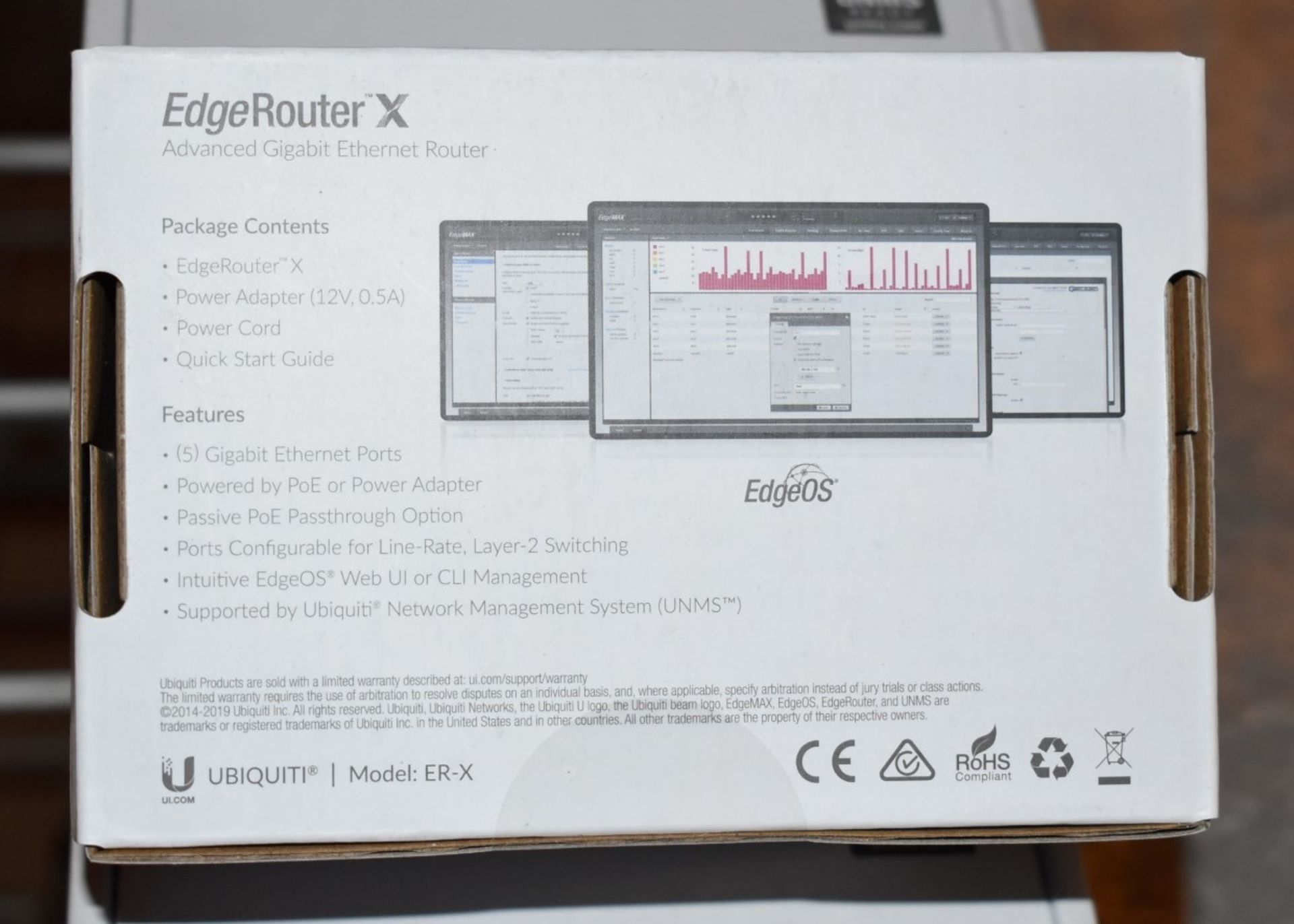 1 x Ubiquiti ER-X EdgeRouter - 5-Port Advanced Gigabit Ethernet Broadband Router With Passive PoE - Image 2 of 2