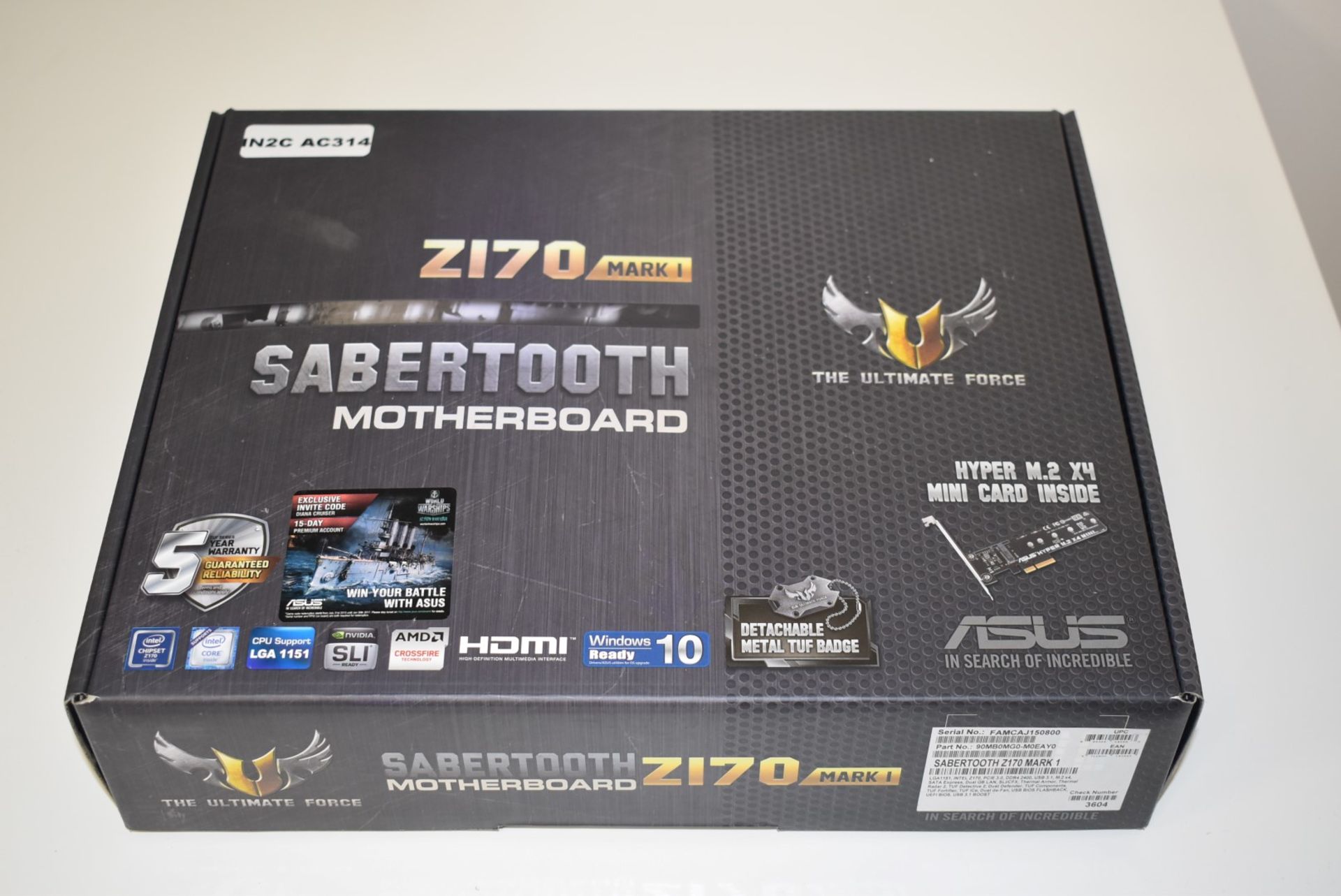 1 x Asus Sabertooth Z170 LGA1151 ATX Motherboard For Intel Processors - Unused Boxed Stock