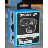 1 x Sandberg USB Full HD 1080p Webcam With Microphone - RRP £34.99 - New Boxed Stock - Ref: AC94