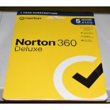 1 x Norton 360 Deluxe Anti Virus 1 Year Subscription - For 5 Devices - Features 50gb Cloud