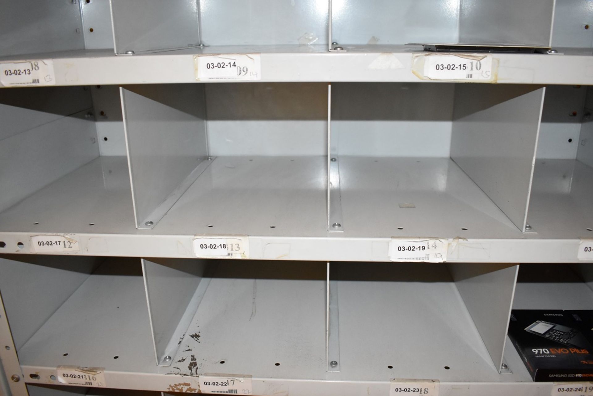 1 x Grey Metal Pigeon Hole Storage Unit - Size: H186 x W92 x D39 cms - Image 2 of 3