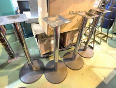 4 x Poser Bar Table Bases With Chrome Finish
