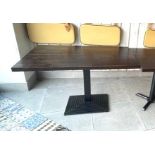 4 x Rectangular Restaurant Tables With Dark Brown Wooden Tops and Pyramid Step Bases