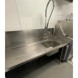 1 x Stainless Steel Inlet Wash Unit With Mixer Tap, Sprayer Tap and Upstand