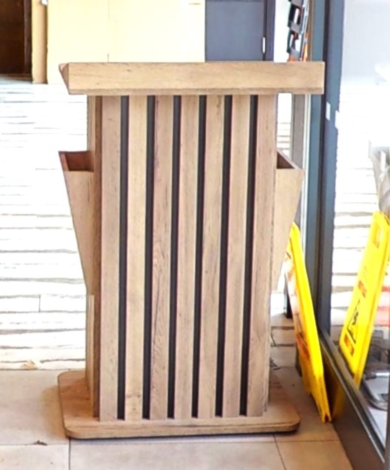 1 x Meet and Greet Restaurant Podium in Oak With Menu Holder - Image 4 of 5