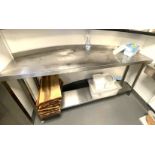 1 x Stainless Steel Prep Table With Curved Back and Undershelf