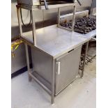 1 x Stainless Steel Prep Table With Overhead Shelf