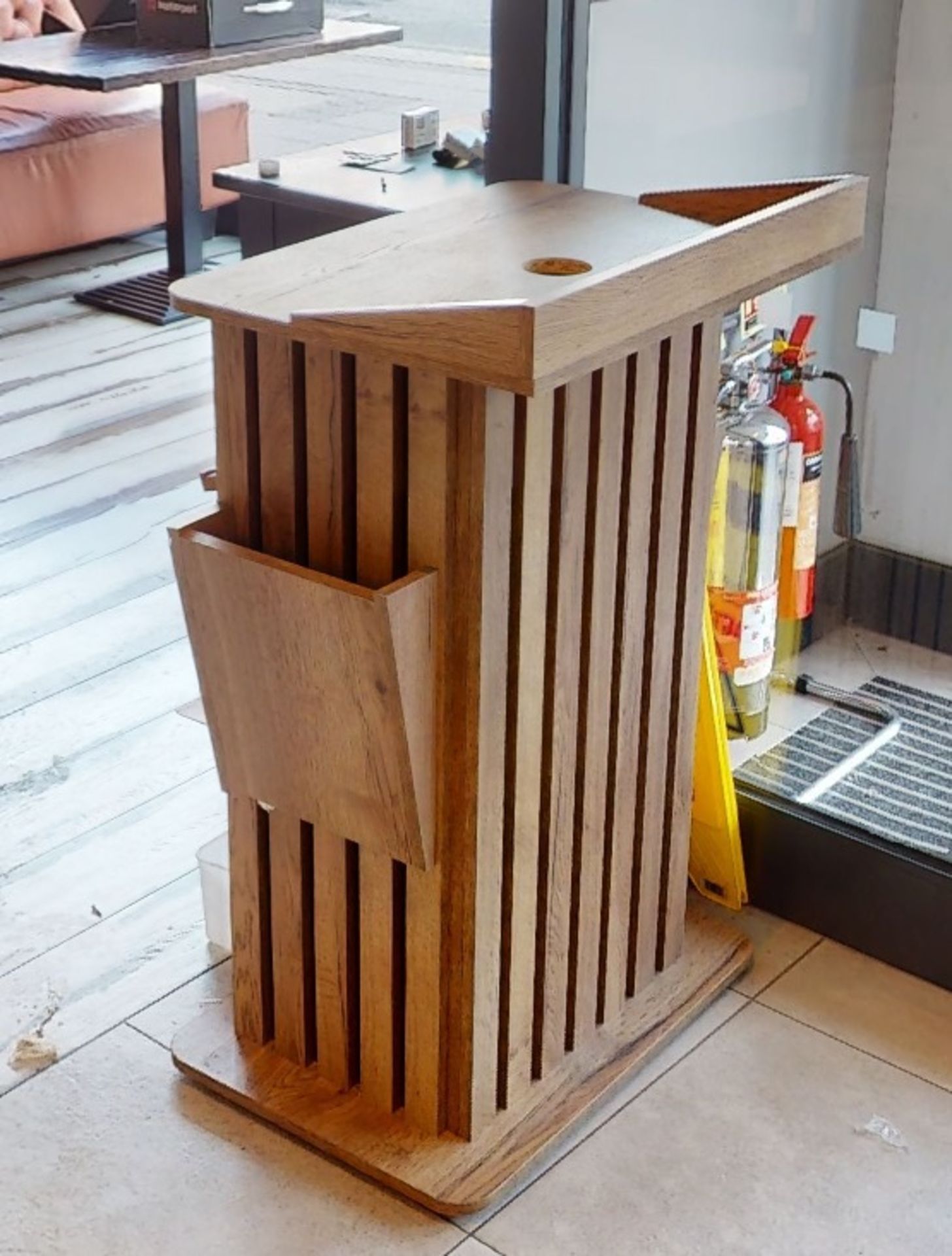 1 x Meet and Greet Restaurant Podium in Oak With Menu Holder - Image 2 of 5