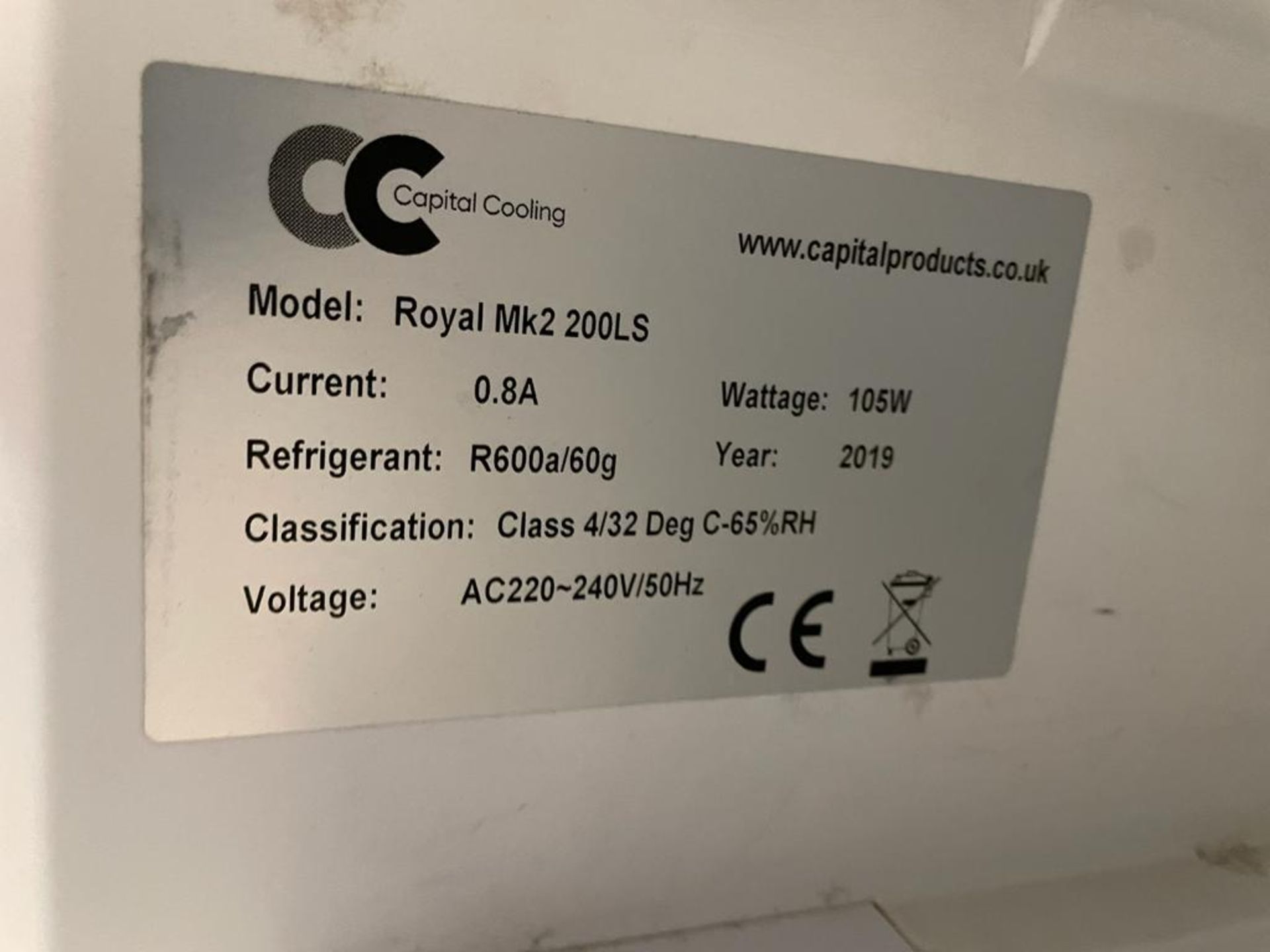 1 x Capital Cooling Royal Mk2 200LS Undercounter Freezer With Silver Finish - 2019 Model - Image 2 of 3