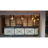 1 x Restaurant Drinks Bar Featuring a Shaped Design, Granite Worktop, Diamond Lattice Fascia