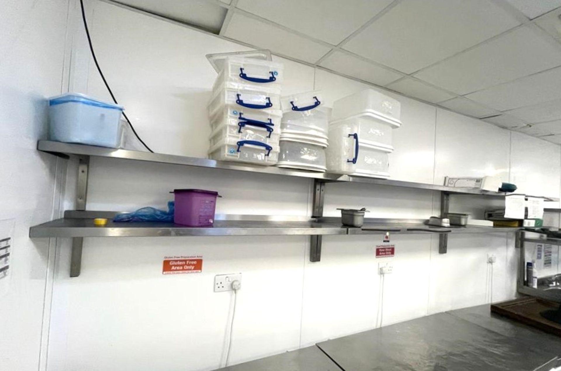 6 x Stainless Steel Wall Mounted Shelves