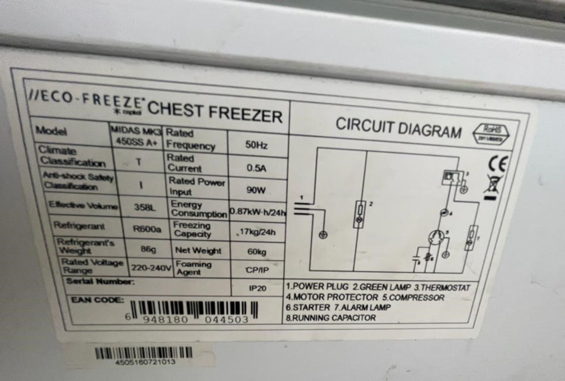 1 x Eco-Freeze Commercial Chest Freezer With Stainless Steel Top - Image 4 of 8