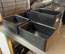 7 x Deep Trays With a Speckled Black Finish