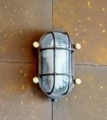 4 x Caged Wall Lights With Ribbed Glass Shades