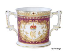 1 x ROYAL CROWN DERBY King Charles III Coronation Loving Cup - Limited Edition #70 Of 250 - New/