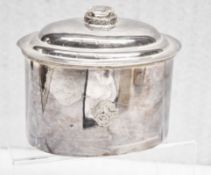 1 x Decorative Premium Oval Canister, With Jewelled Lid - Ref: CNT742/WH2/C23 - CL011