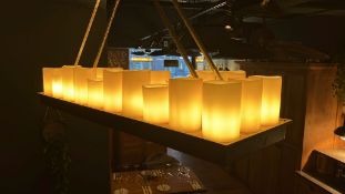 1 x Large Commercial Rectangular Candle Light Chandelier - Recently Removed From An Exclusive