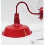 1 x Industrial-Style Metal Wall Lamp Sconce With Goose Neck, In Red - Unused Boxed Stock