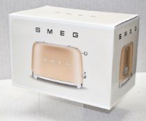 1 x SMEG Retro-Style 2-Slice Toaster in Matt Gold - Original Price £189.00