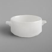 12 x RAK Porcelain Banquet 30cl Ivory Porcelain Lugged Soup Bowls With Handles - Type: BACS02 -