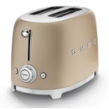 1 x SMEG 50'S Style 2-Slice Toaster In Matte Champagne - Boxed - RRP £189.95 - Ref: 6768942/HOC224/