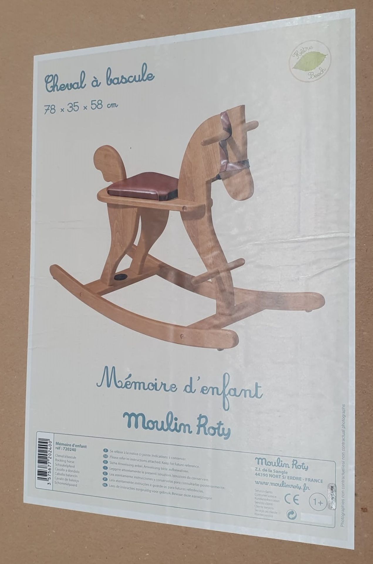 1 x MOULIN ROTY Luxury Wooden Rocking Horse - Original Price £129.00 - Unused Boxed Stock - Ref: - Image 5 of 5