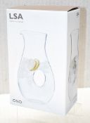 1 x LSA INTERNATIONAL 'Ono' Large 2.25L Artisan Clear Glass Jug - Unused Boxed Stock