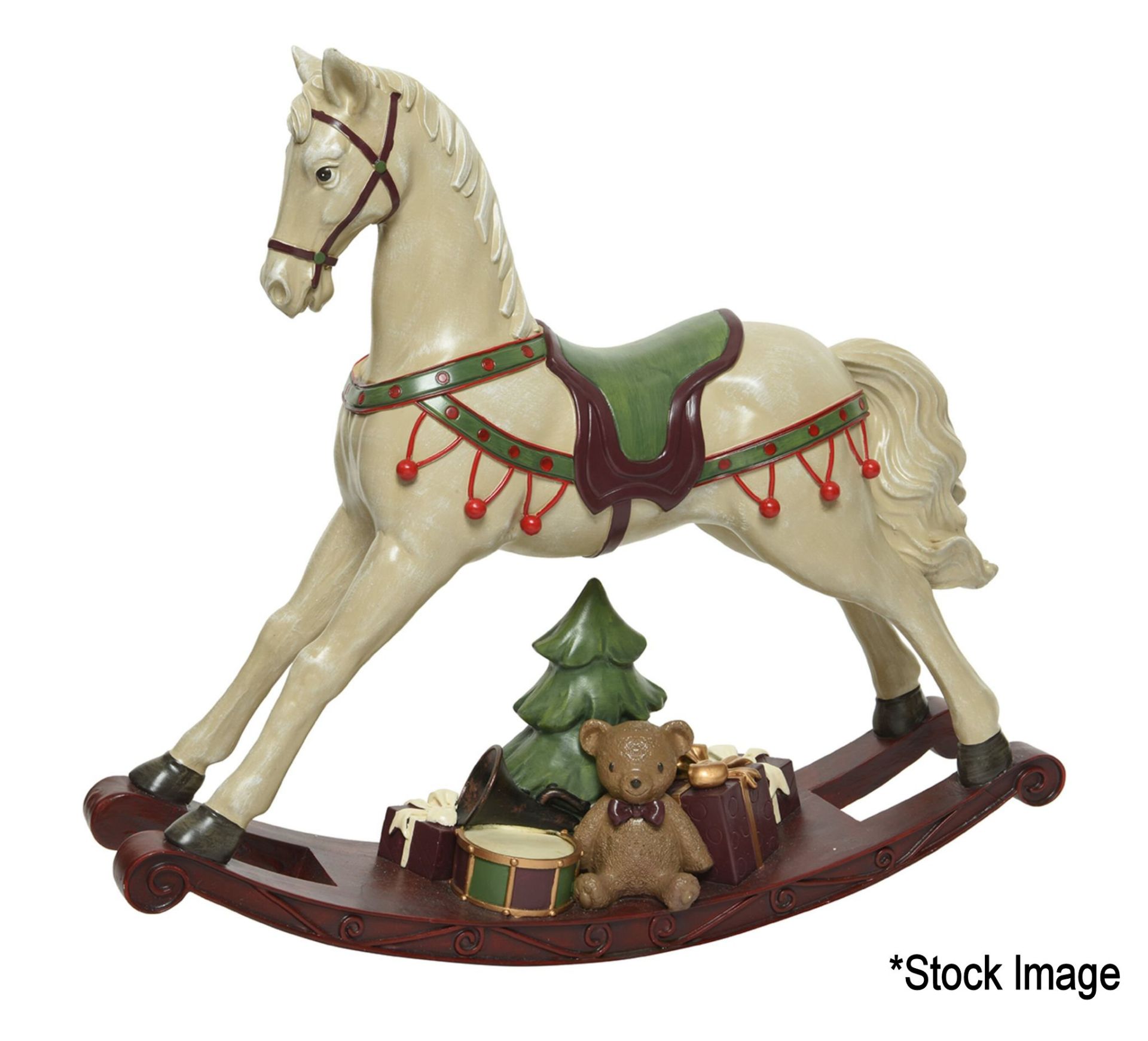 1 x HARRODS Large Rocking Horse Christmas Ornament - 55Cm Long, 48Cm Tall - RRP £169 - Ref: