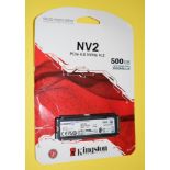 1 x Kingston NV2 500gb PCIe NVMe M.2 SSD Drive - New and Sealed - NO VAT ON THE HAMMER - CL010 -
