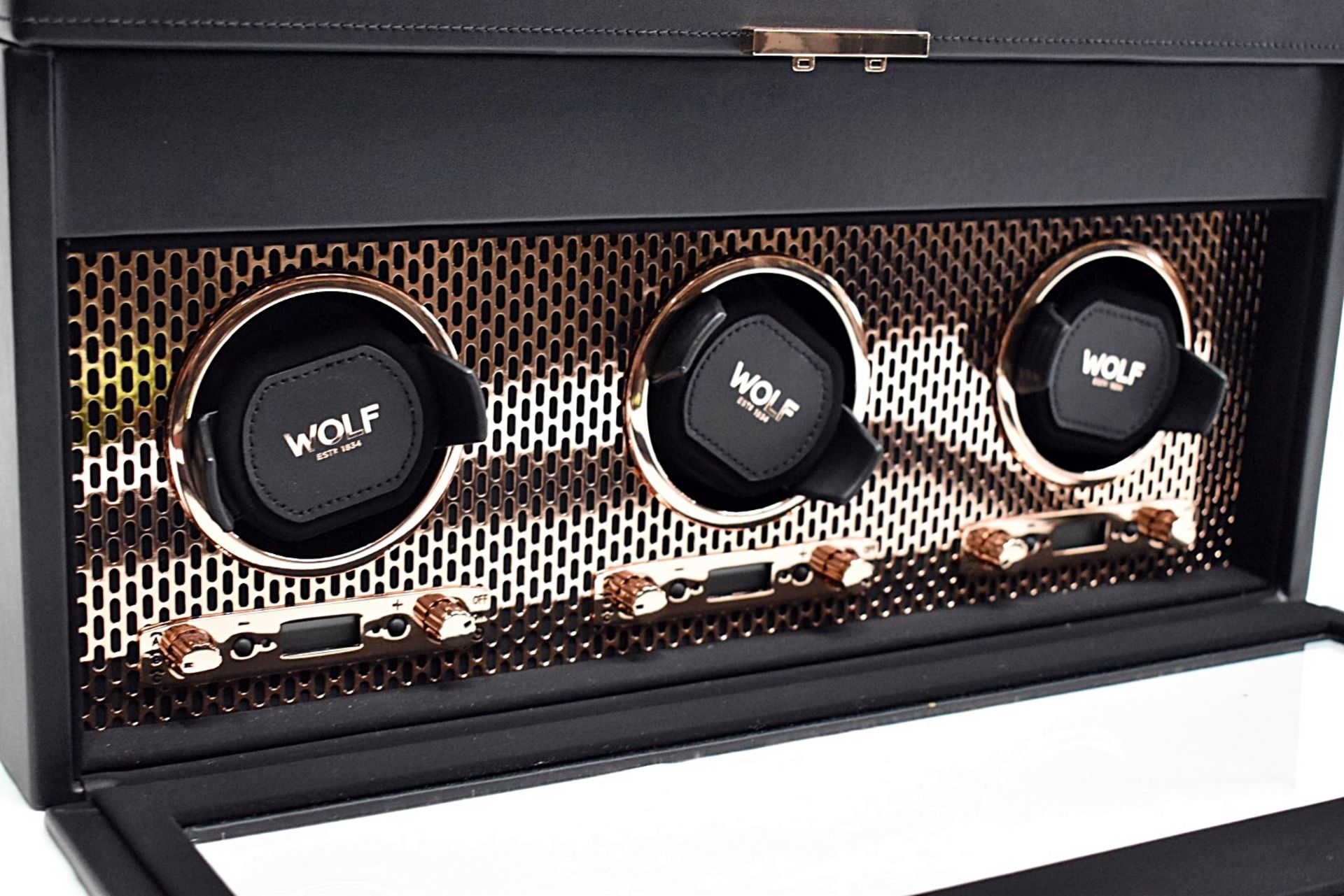 1 x WOLF 'Axis' Luxury Triple Watch Winder With Storage - Original Price £1,809 - Unused Boxed Stock - Image 19 of 32