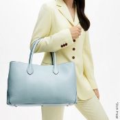 1 x ASPINAL OF LONDON Luxury Leather Tote Bag In Pale Blue - Original Price £675.00