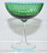 1 x AQUAZZURA 'Striped' Luxury Handblown Murano Glass Champagne Glass - Unused Boxed Stock