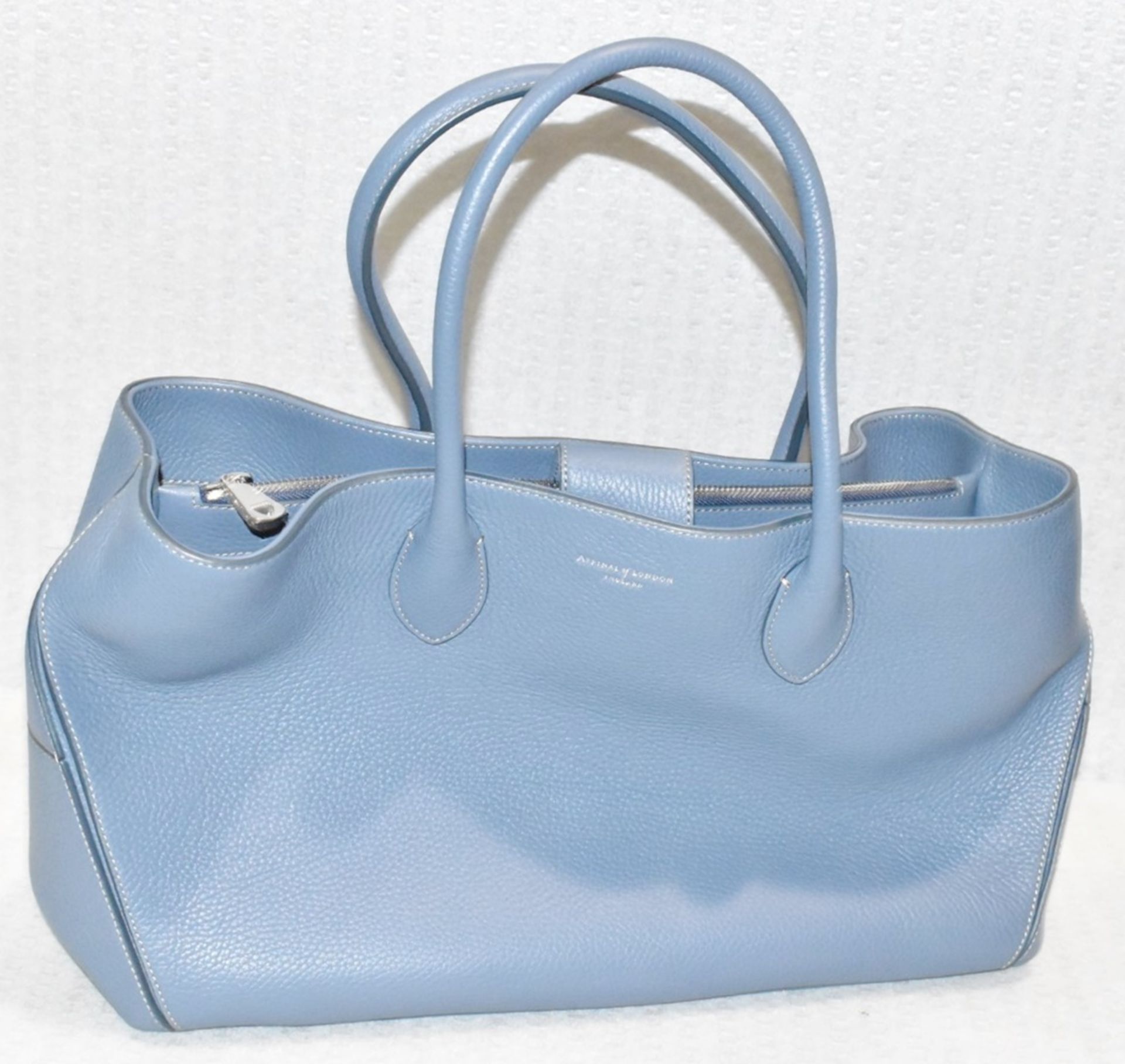 1 x ASPINAL OF LONDON Luxury Leather Tote Bag In Pale Blue - Original Price £675.00 - Image 2 of 6