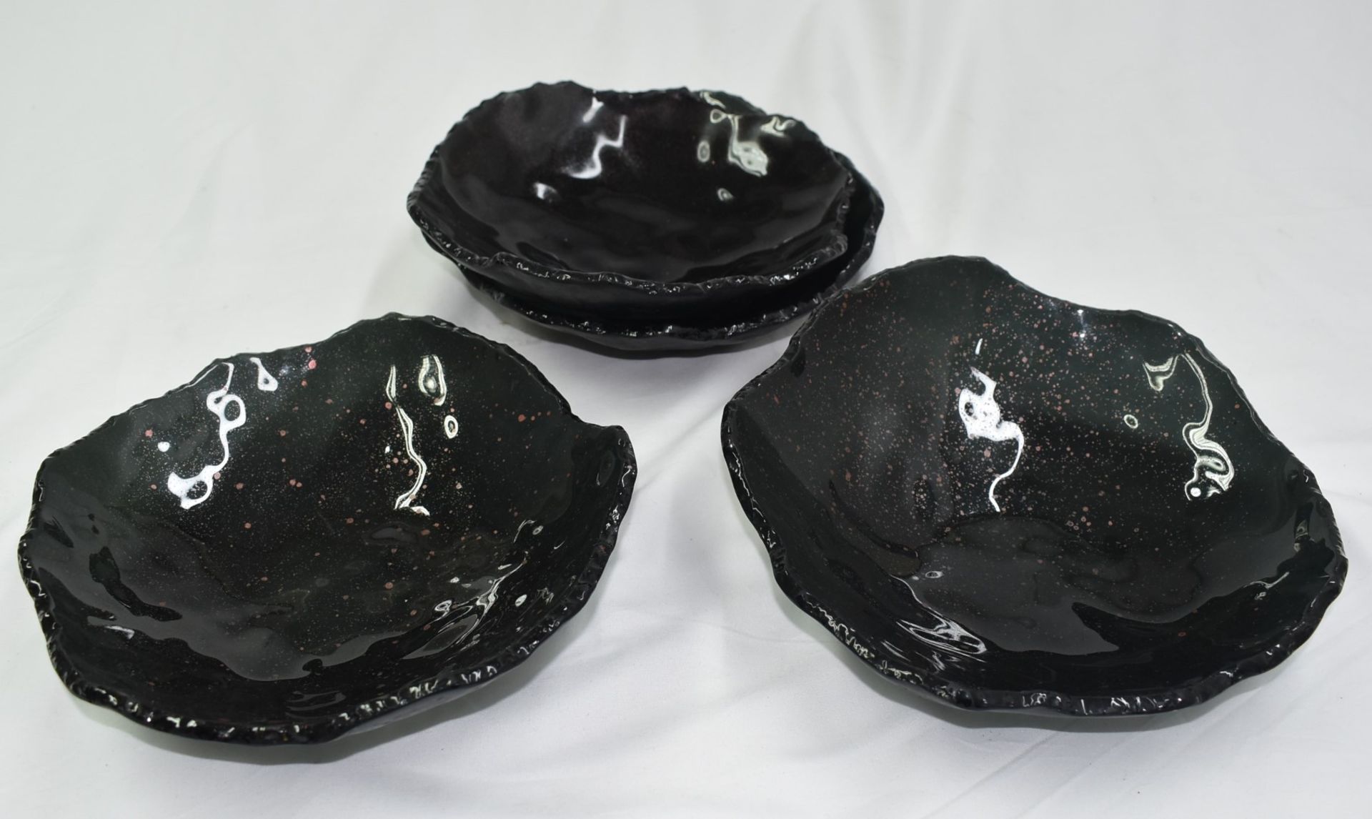 4 x Pordamsa Craft Glass Cosmos Dinner Bowls - Handcrafted Unique Dinnerware - Inspired by the Magic - Image 5 of 11
