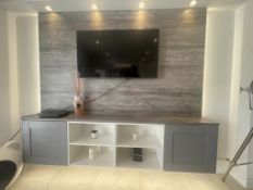 1 x Modern 2.4-Metre Wide TV Wall Unit with Storage in a Limed Oak Finish