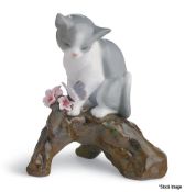 1 x LLADRO Blossoms For The Kitten Cat Porcelain Figurine - New/Boxed - RRP £270 - Ref: /HOC243/