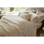 1 x CELSO DE LEMOS Capela Superking Fitted Sheet 180X200cm - 101 Naturel - Original RRP £839.00