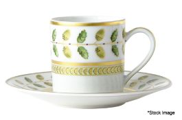 1 x BERNARDAUD Constance Coffee Cup And Saucer In Green - Boxed - Original RRP £197 - Ref: 7281789/
